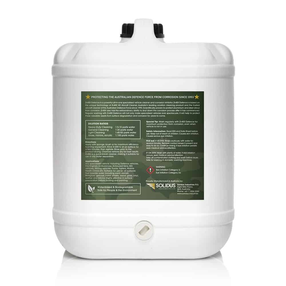 Zi-400 Defence Specialised Vehicle Cleaner 20L Back